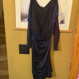 Express Midnight Blue Asymmetrical Dress